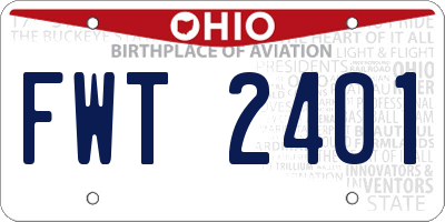 OH license plate FWT2401