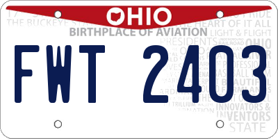 OH license plate FWT2403