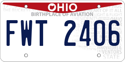 OH license plate FWT2406