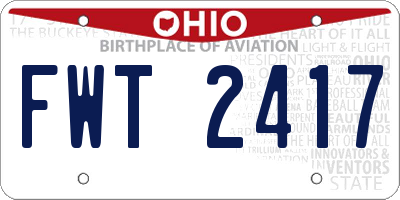 OH license plate FWT2417