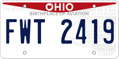 OH license plate FWT2419