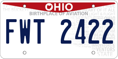OH license plate FWT2422