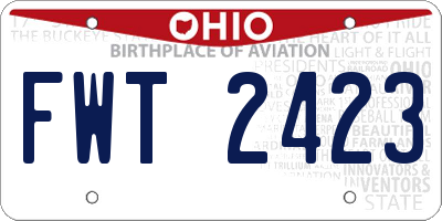 OH license plate FWT2423