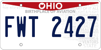 OH license plate FWT2427