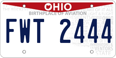 OH license plate FWT2444