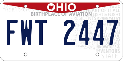 OH license plate FWT2447