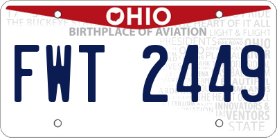 OH license plate FWT2449