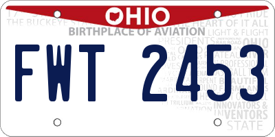 OH license plate FWT2453