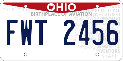 OH license plate FWT2456