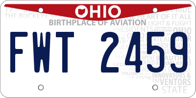 OH license plate FWT2459