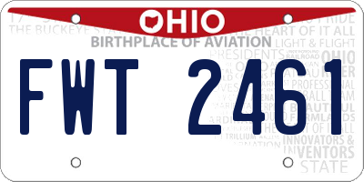 OH license plate FWT2461