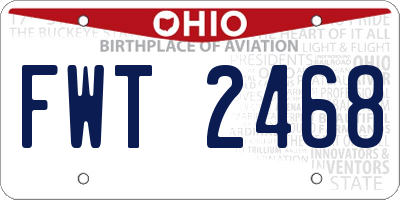 OH license plate FWT2468