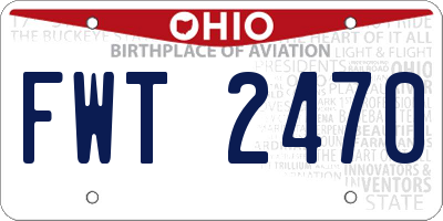 OH license plate FWT2470