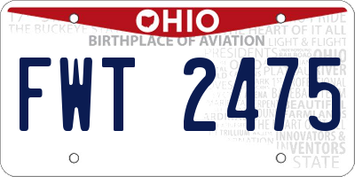 OH license plate FWT2475