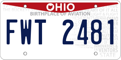 OH license plate FWT2481