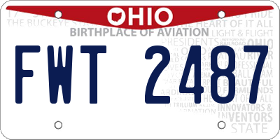 OH license plate FWT2487