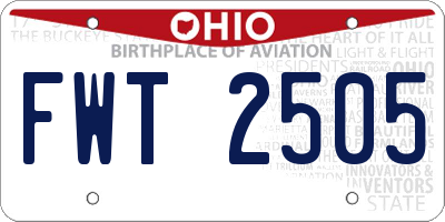 OH license plate FWT2505