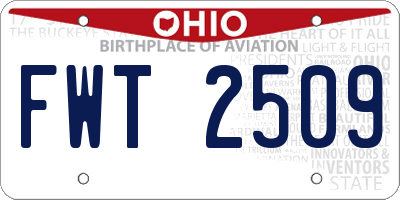 OH license plate FWT2509