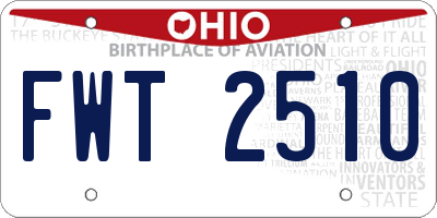 OH license plate FWT2510