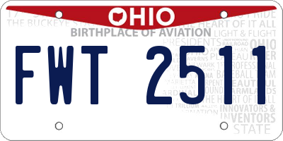 OH license plate FWT2511