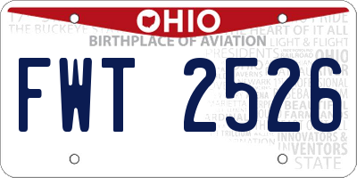 OH license plate FWT2526