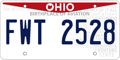 OH license plate FWT2528