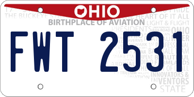 OH license plate FWT2531