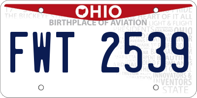 OH license plate FWT2539