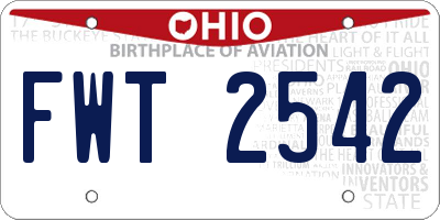 OH license plate FWT2542