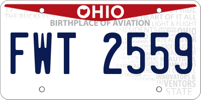 OH license plate FWT2559