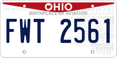 OH license plate FWT2561