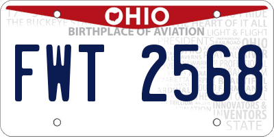 OH license plate FWT2568