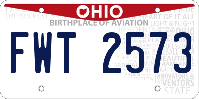 OH license plate FWT2573