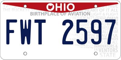 OH license plate FWT2597