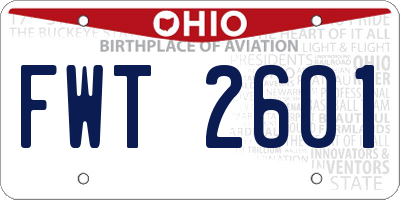 OH license plate FWT2601