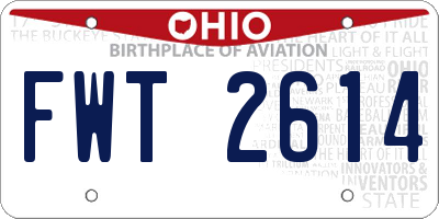 OH license plate FWT2614