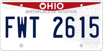 OH license plate FWT2615