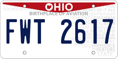 OH license plate FWT2617