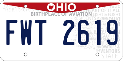 OH license plate FWT2619
