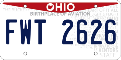 OH license plate FWT2626