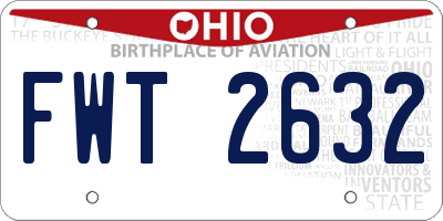OH license plate FWT2632
