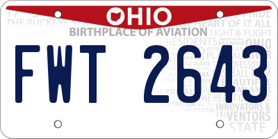 OH license plate FWT2643