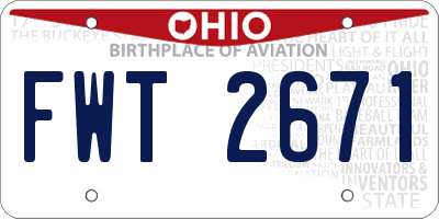 OH license plate FWT2671