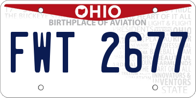 OH license plate FWT2677