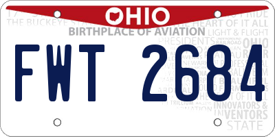OH license plate FWT2684