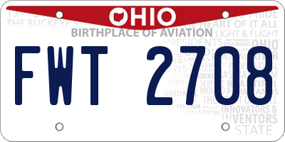 OH license plate FWT2708