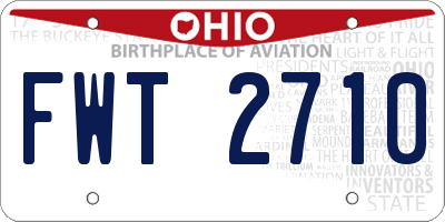 OH license plate FWT2710