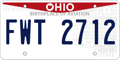 OH license plate FWT2712