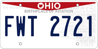 OH license plate FWT2721