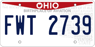 OH license plate FWT2739